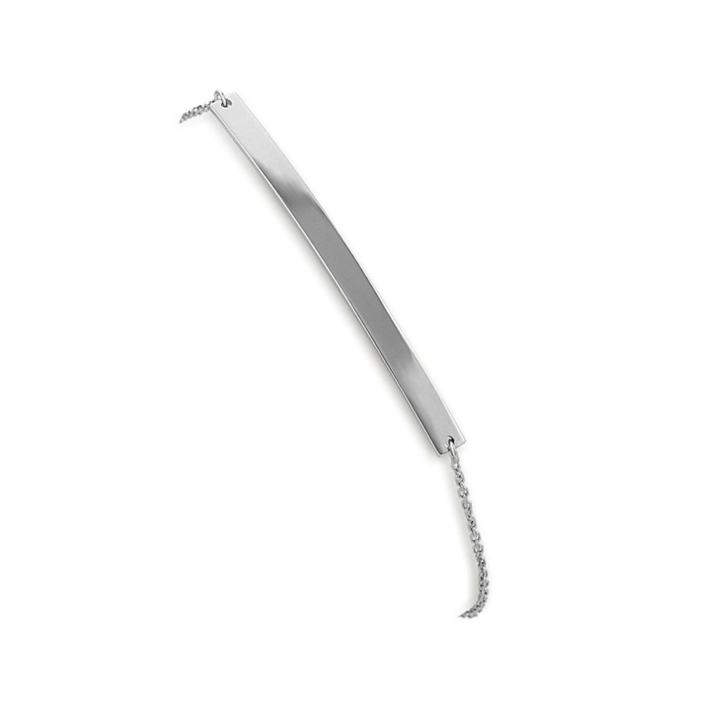 14K White Gold Bar Bracelet