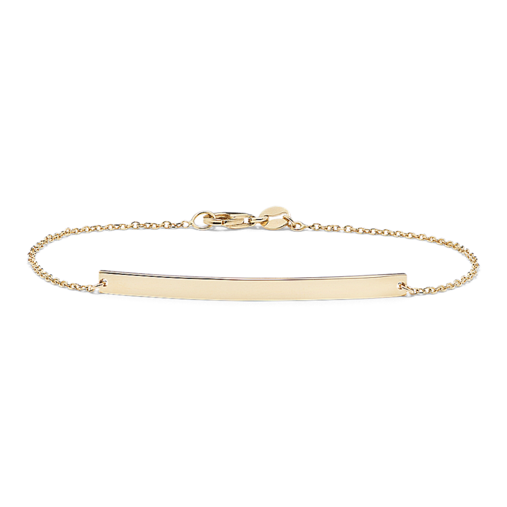 14K Yellow Gold Large Bar Bracelet