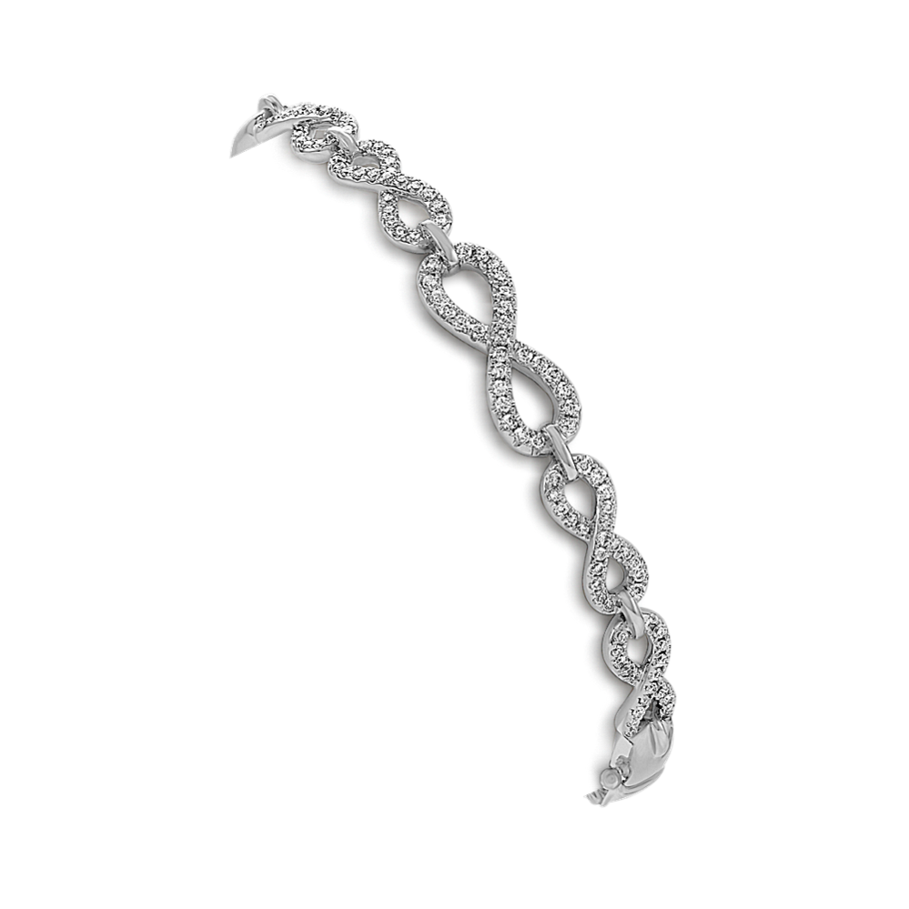 Infinity Diamond Bangle Bracelet (7 in)