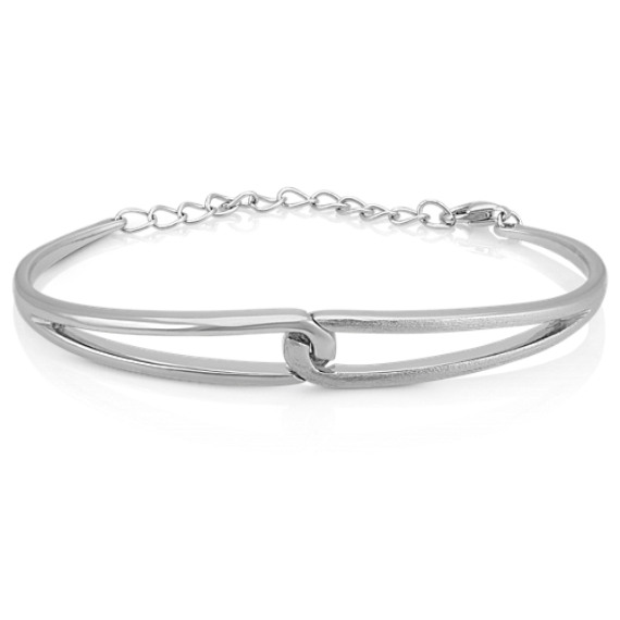 Interlocking Bangle Bracelet in Sterling Silver (7.5 in)