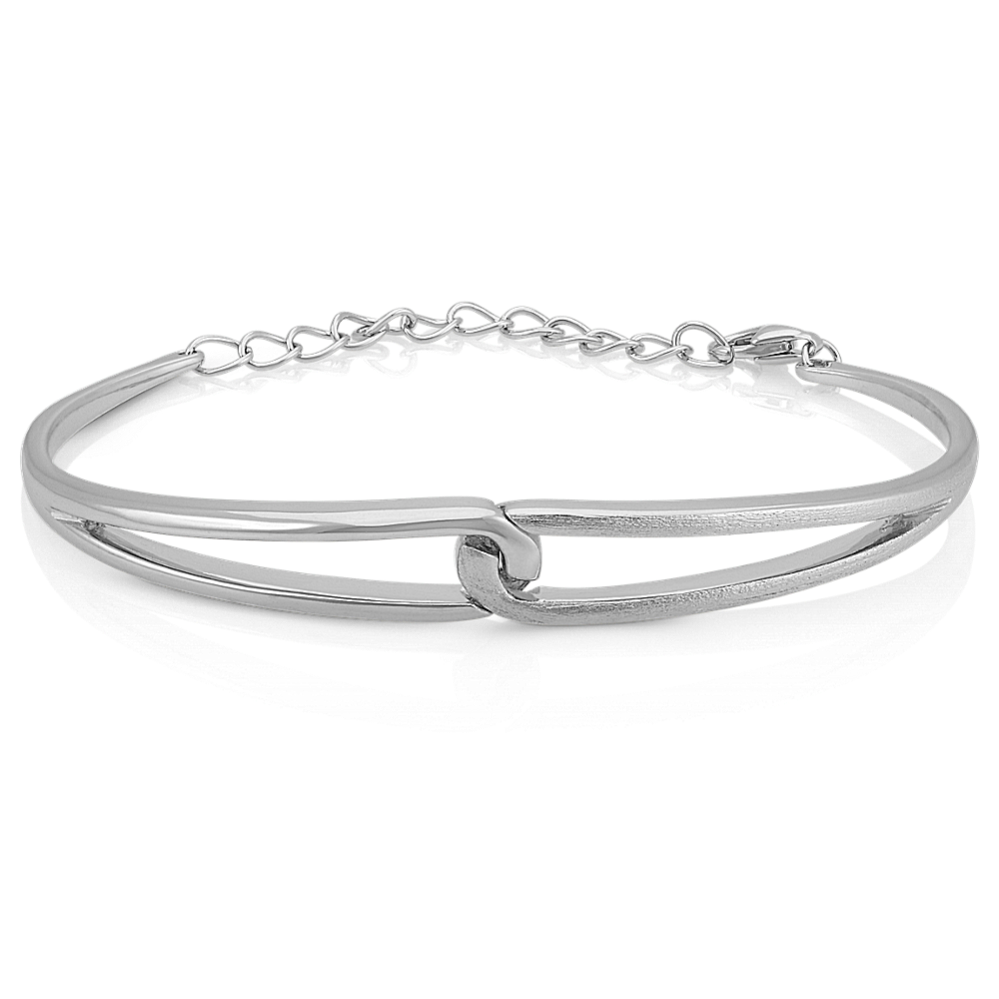 Interlocking Bangle Bracelet in Sterling Silver (7.5'')