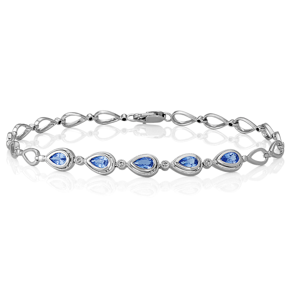 Kentucky Blue Sapphire and Diamond Bracelet (7 in) | Shane Co.