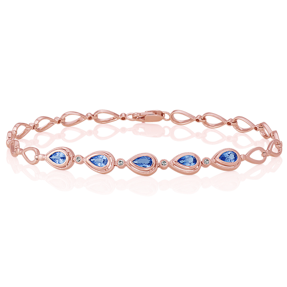 Kentucky Blue Sapphire and Diamond Bracelet (7'')