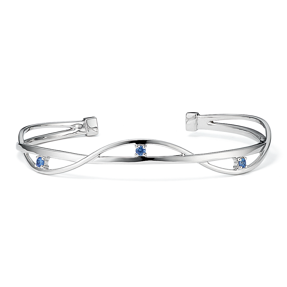 Waverly Sapphire Cuff Bracelet in Sterling Silver Shane Co.