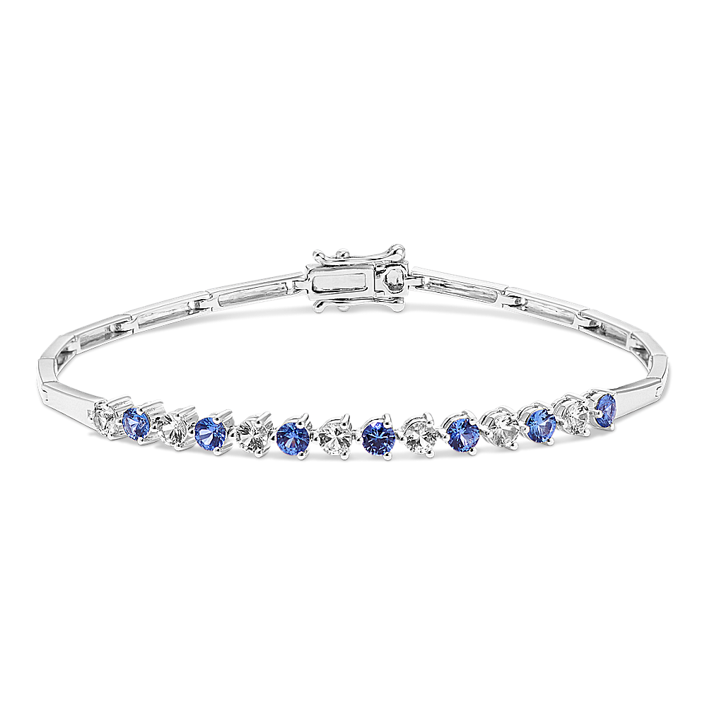 Kentucky Blue and White Sapphire Bracelet (7 in)