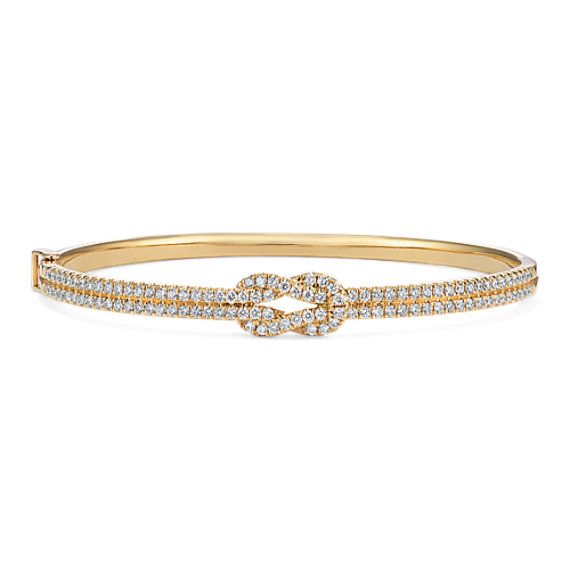 Knotted Diamond Pave Bangle Bracelet