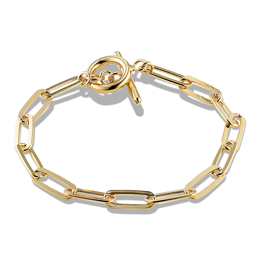 Heart Charm Lock Bracelet - Gold Vermeil