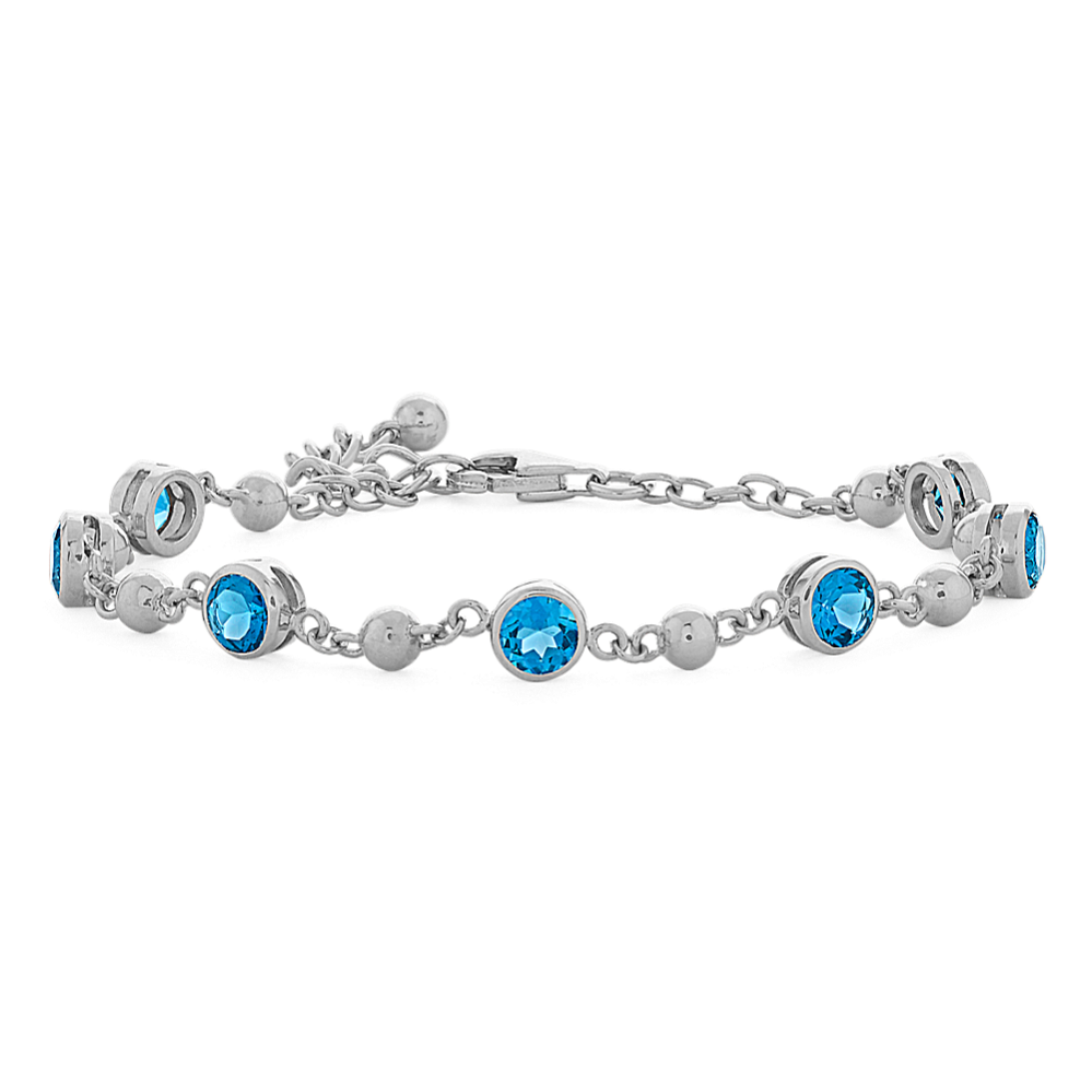 London Blue Topaz Bracelet in Sterling Silver (8.5 in)