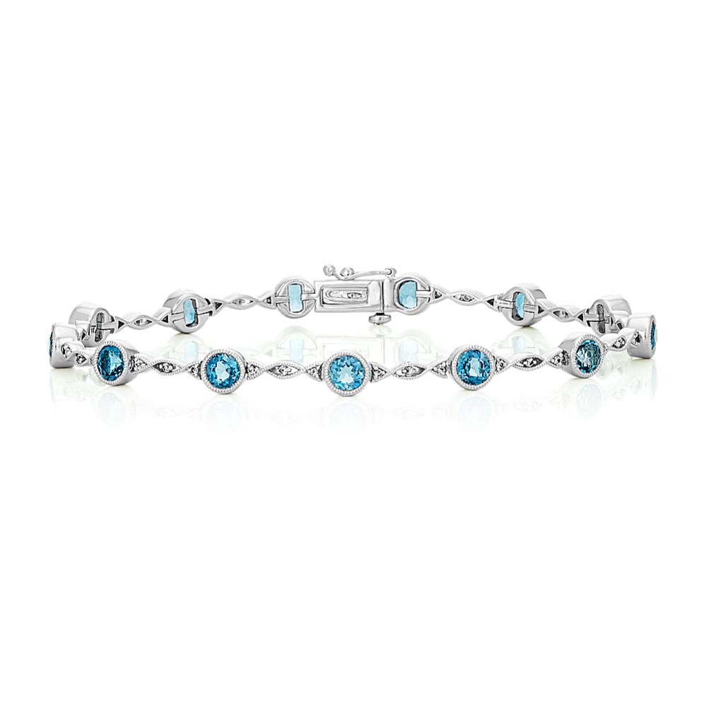 London Blue Topaz and White Sapphire Bracelet (7 in)