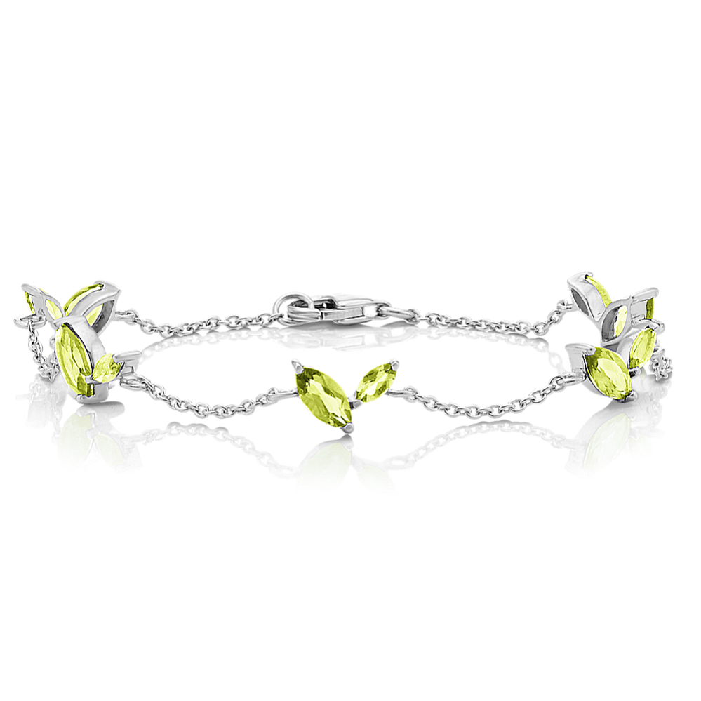 Marquise Green Peridot Bracelet (7.5'')
