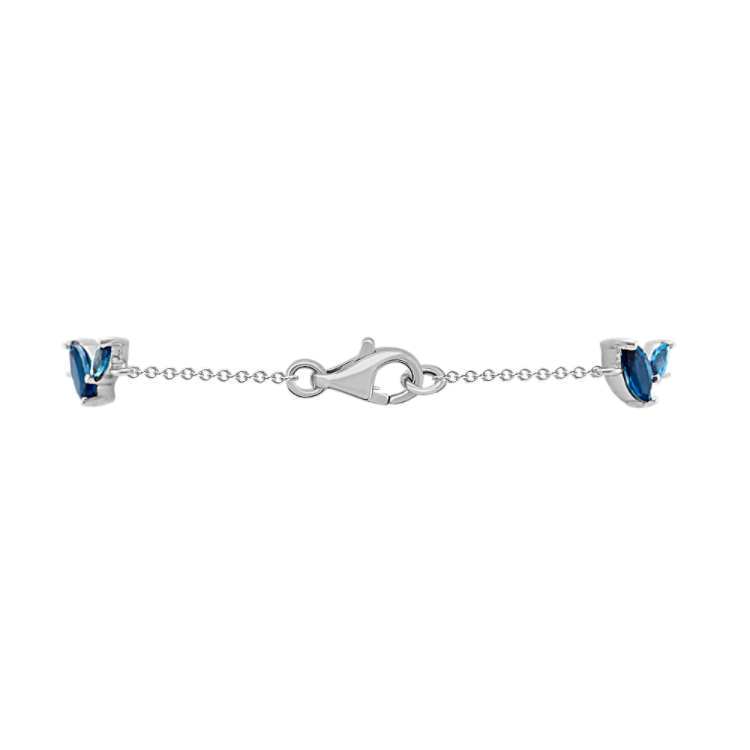 Marquise Natural London Blue Topaz Bracelet (7.5 in)