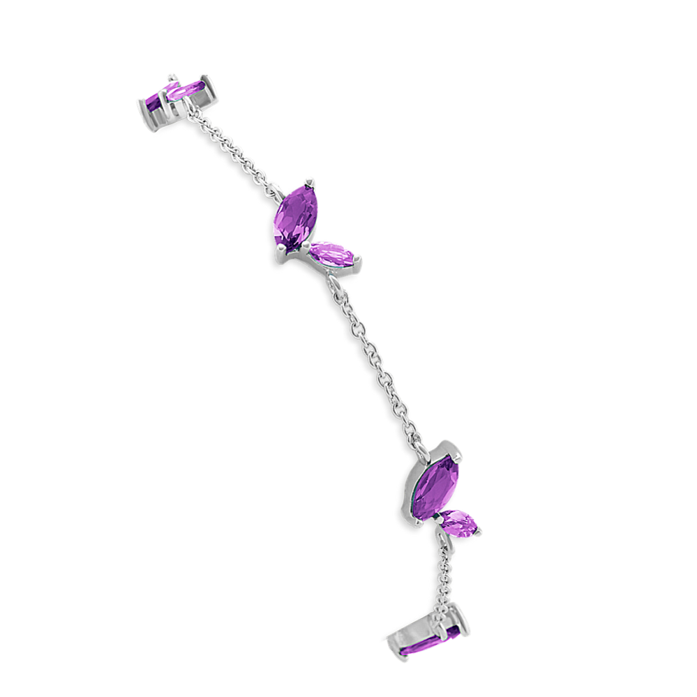 Marquise Purple Amethyst Bracelet (7.5 in)