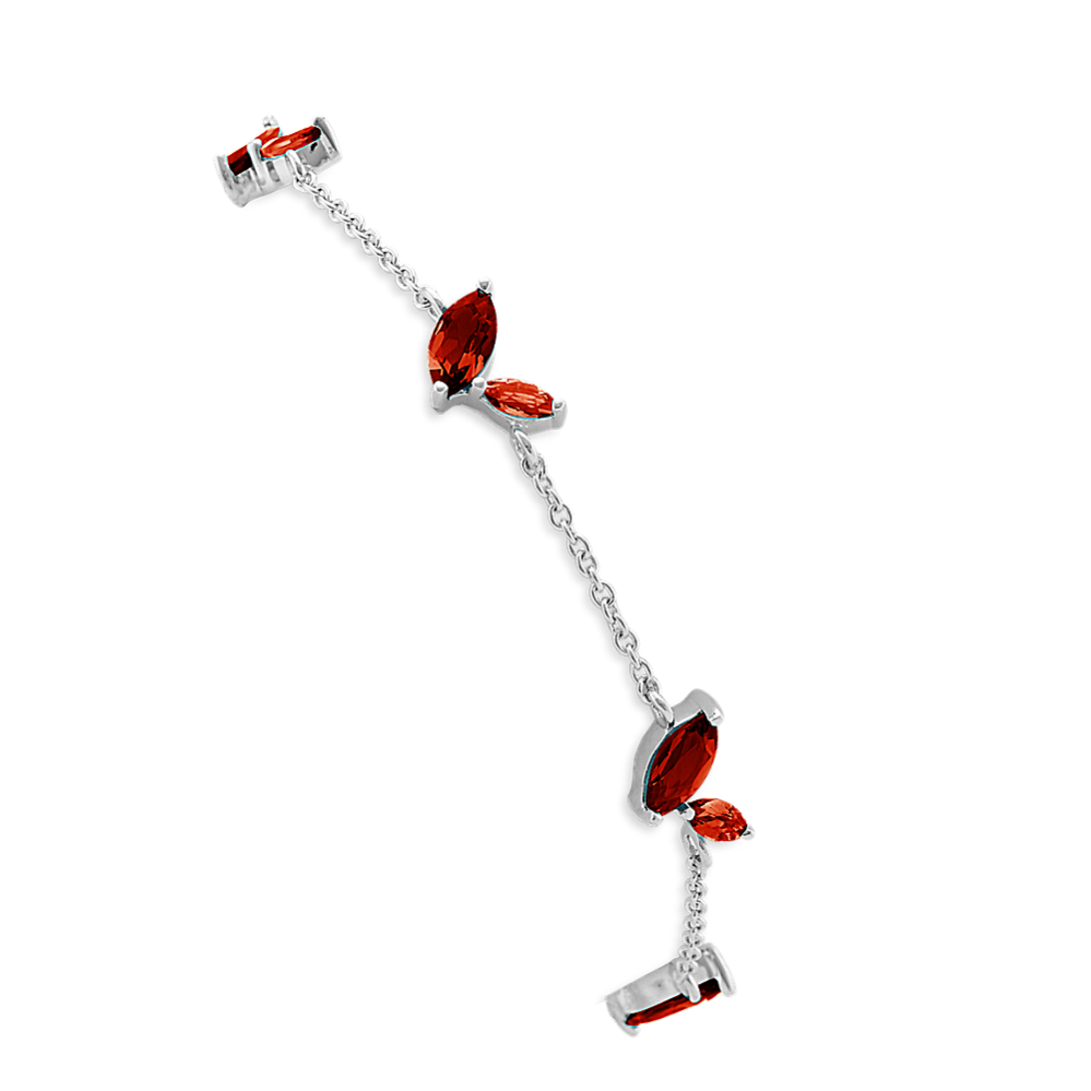 Marquise Red Garnet Bracelet (7.5'')