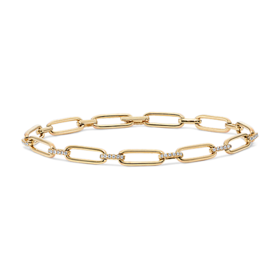 Diamond Paperclip Chain Bracelet