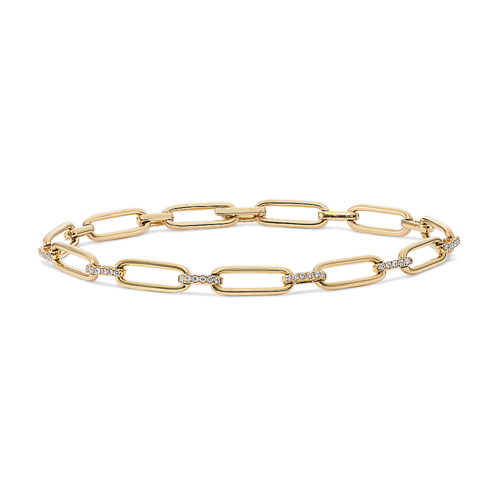 Diamond Paperclip Chain Bracelet