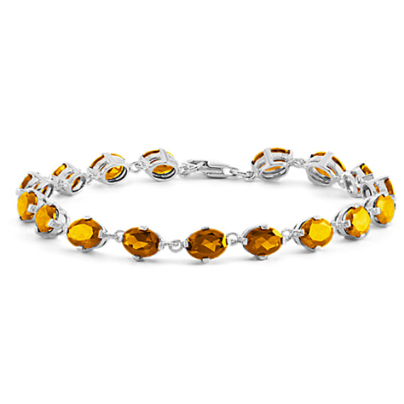 Oval Citrine Bracelet in Sterling Silver (7.5 in)
