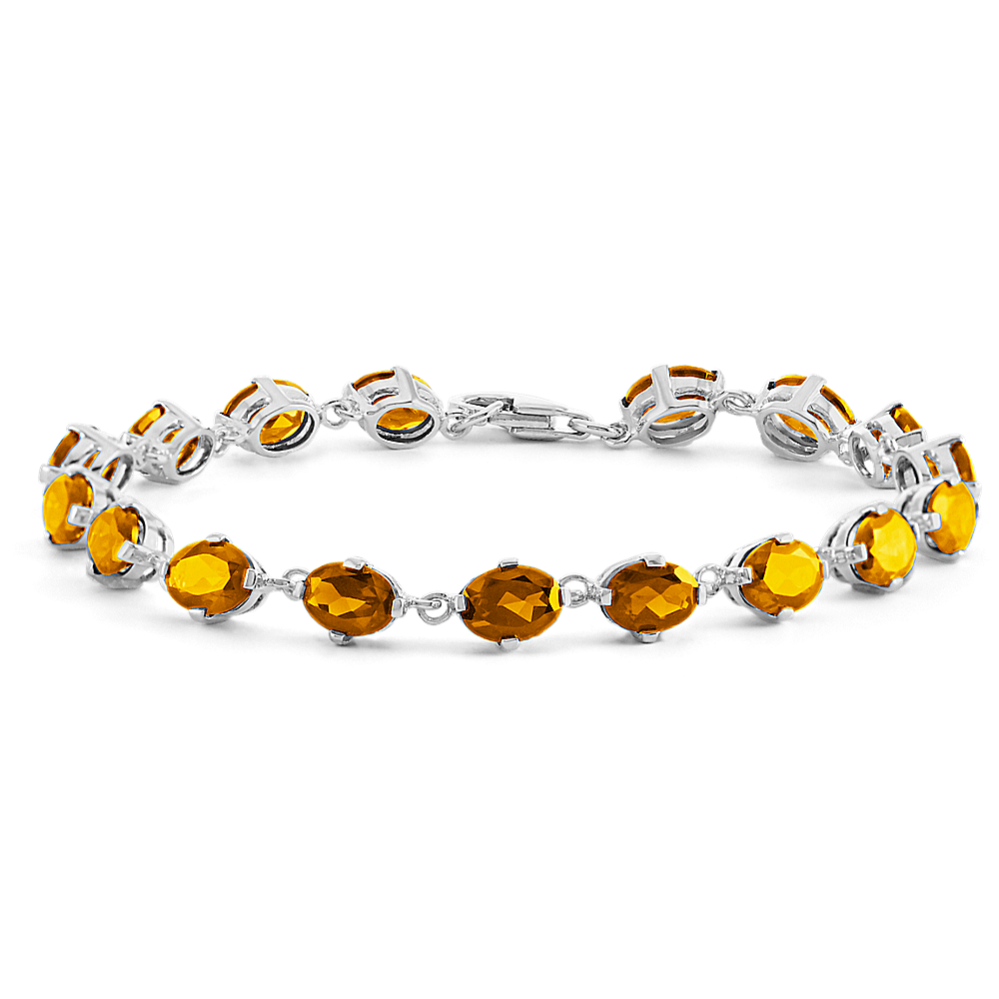 Oval Citrine Bracelet in Sterling Silver (7.5 in)