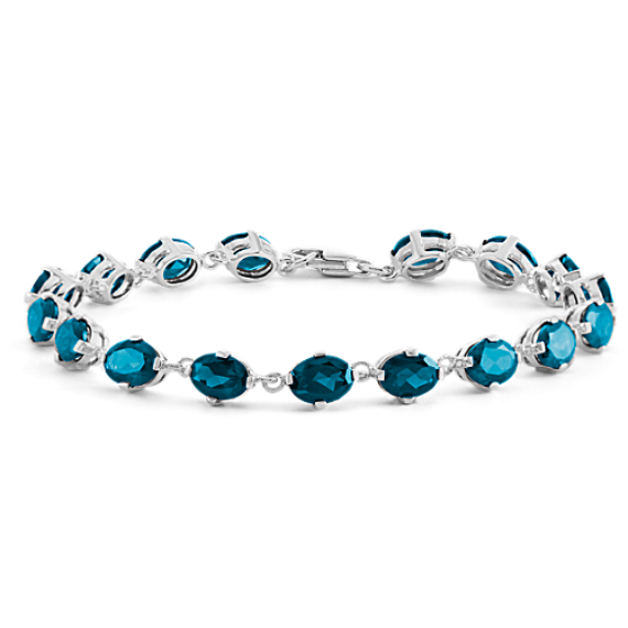 Oval London Blue Topaz Bracelet in Sterling Silver
