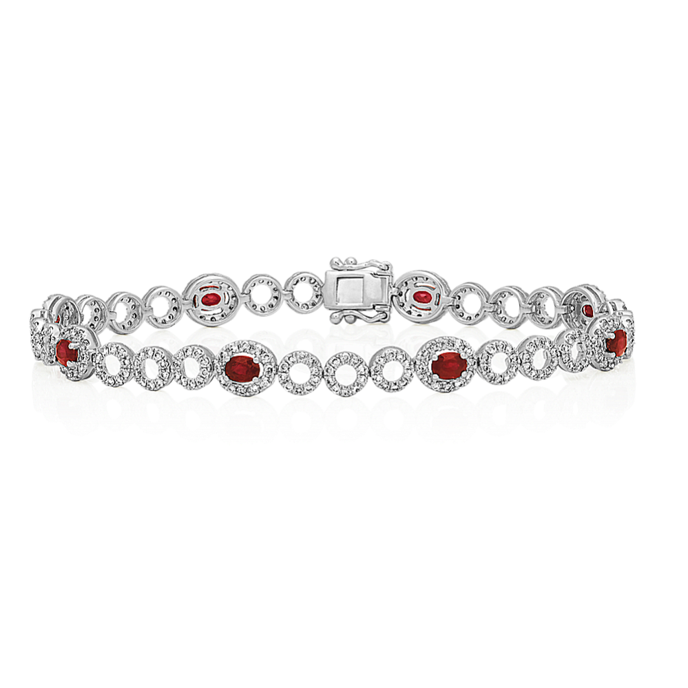 3 ct. t.g.w. Ruby and Diamond Bracelet (7 in)