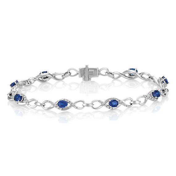 Oval Sapphire and Diamond Bracelet (7 in)
