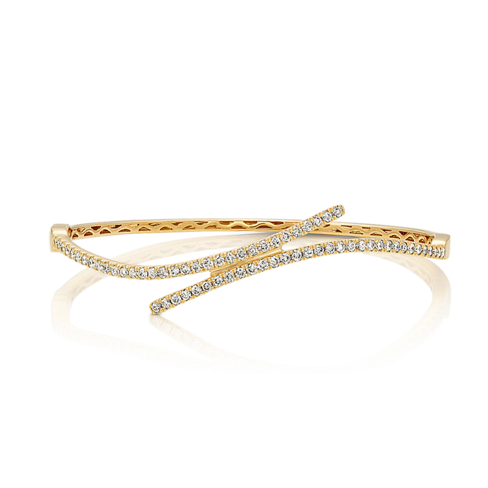 Overlapping Diamond Bangle Bracelet (7 in.)