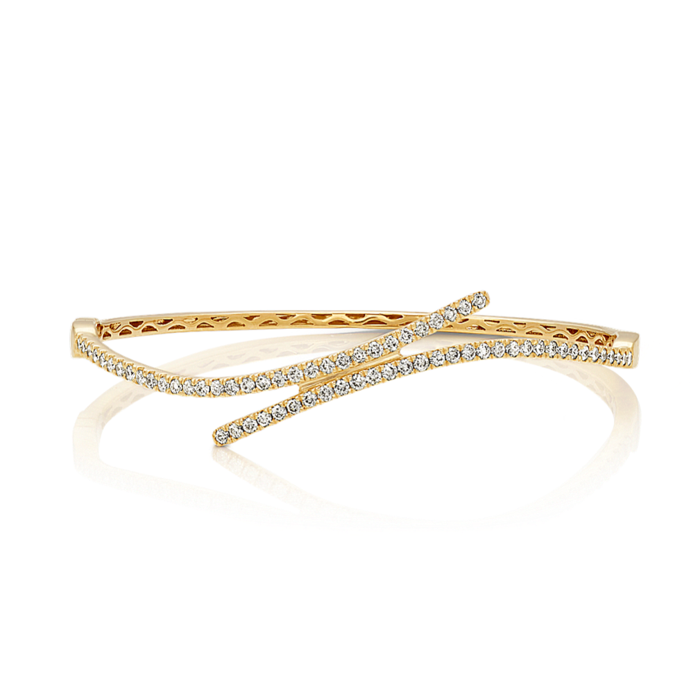 Overlapping Diamond Bangle Bracelet (7'')
