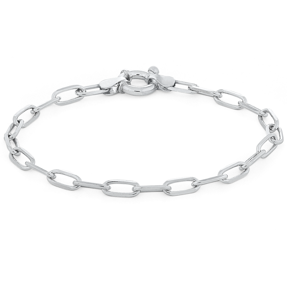 7.5'' Sterling Silver Paperclip Bracelet (6mm)