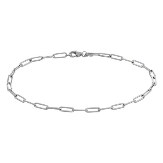 The Julia Mae Paper Clip Bracelet - White Gold