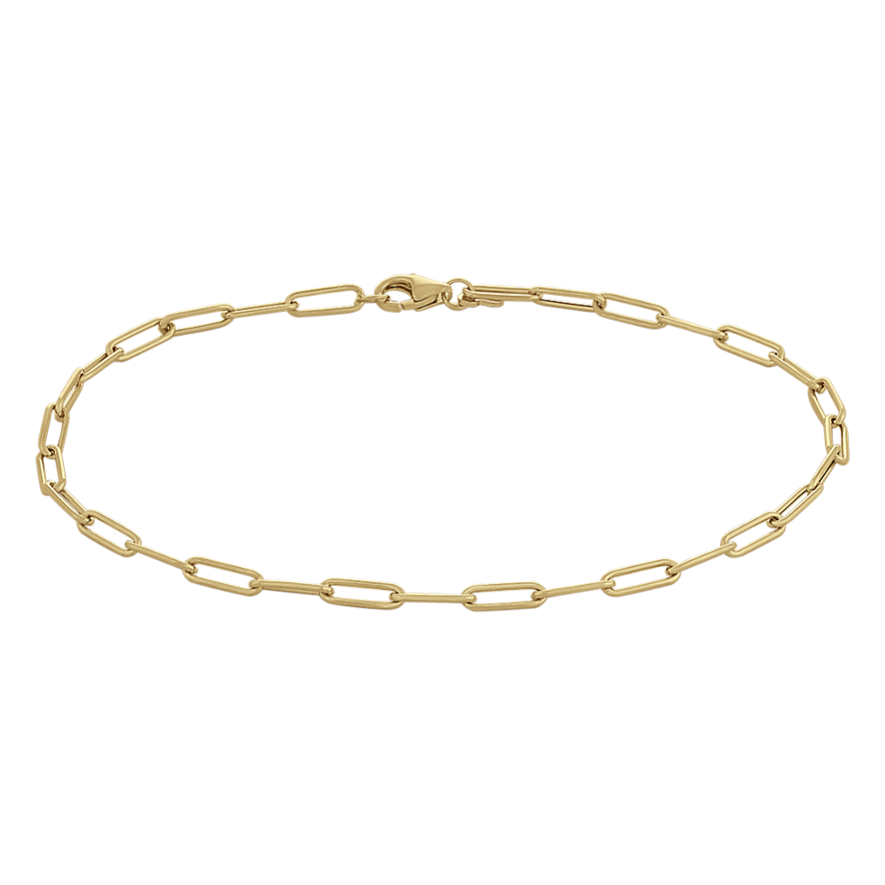 Cali 14K Yellow Gold Paperclip Chain Anklet