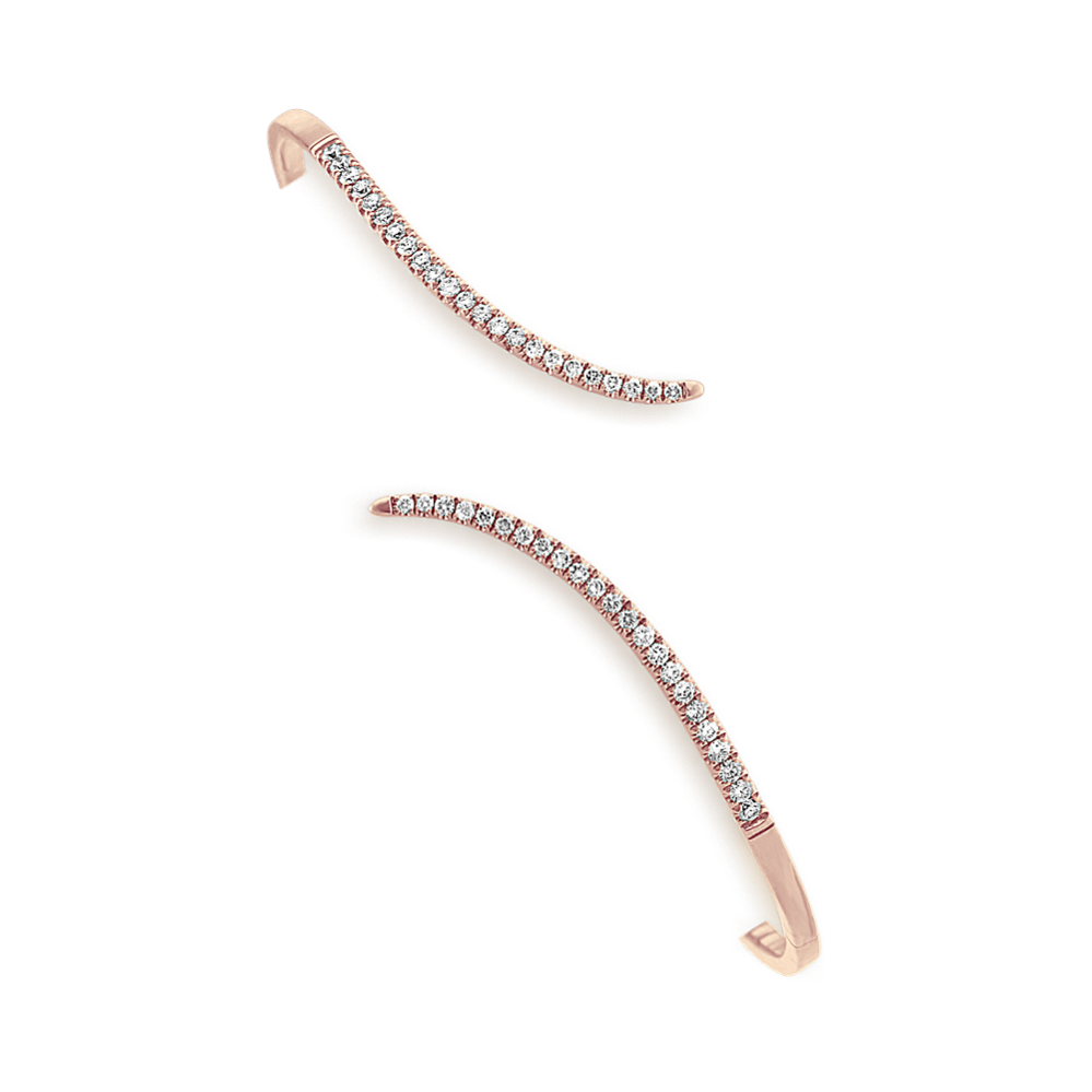 Pave-Set Diamond Bangle Bracelet (7'')