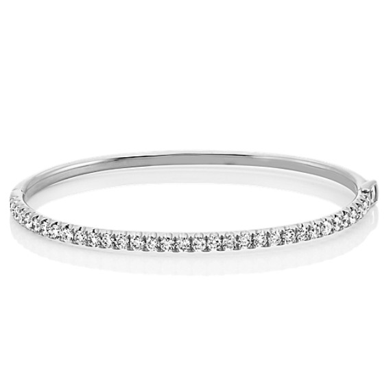 Pave-Set Diamond Bangle Bracelet (7 in)
