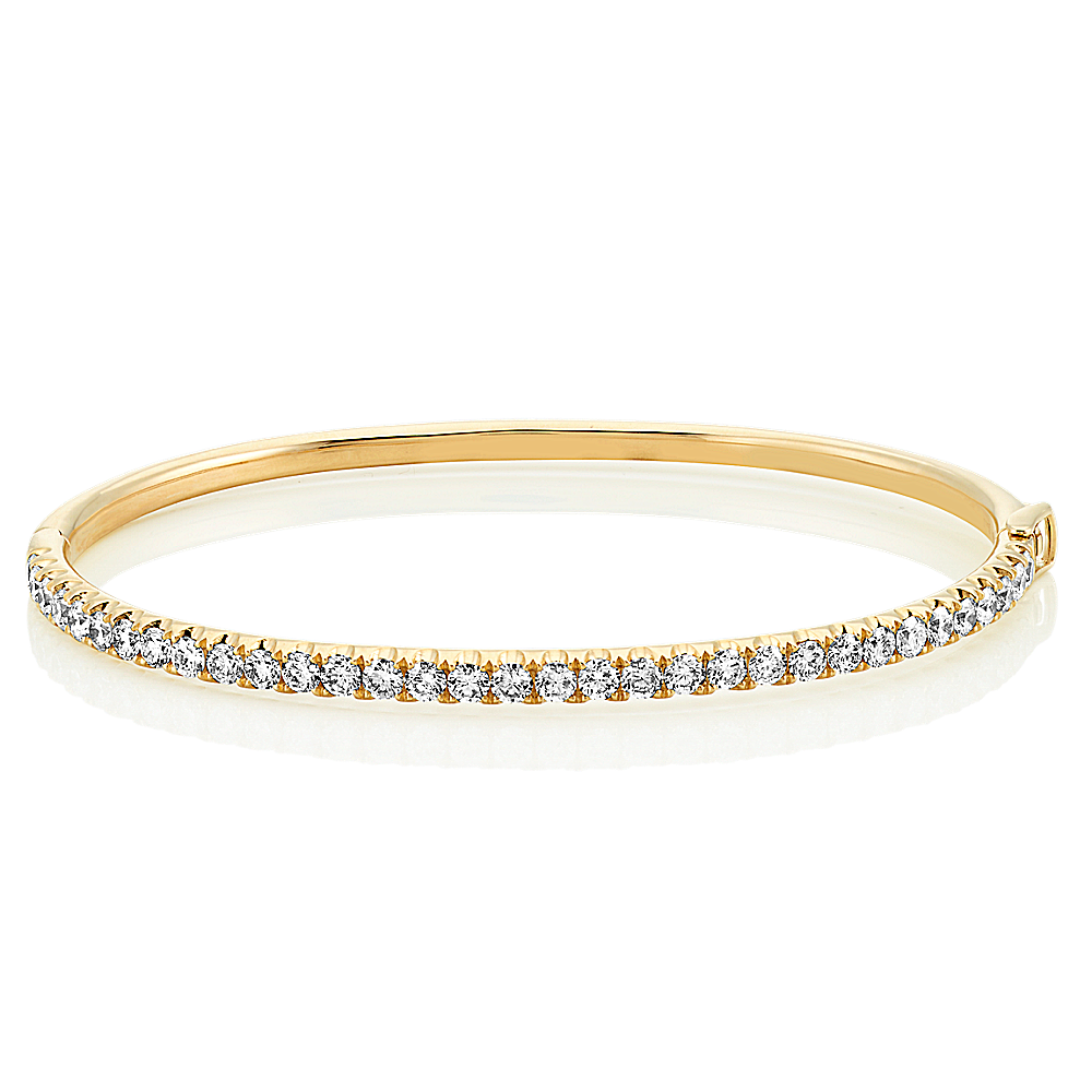 Pave-Set Natural Diamond Bangle Bracelet (7 in)
