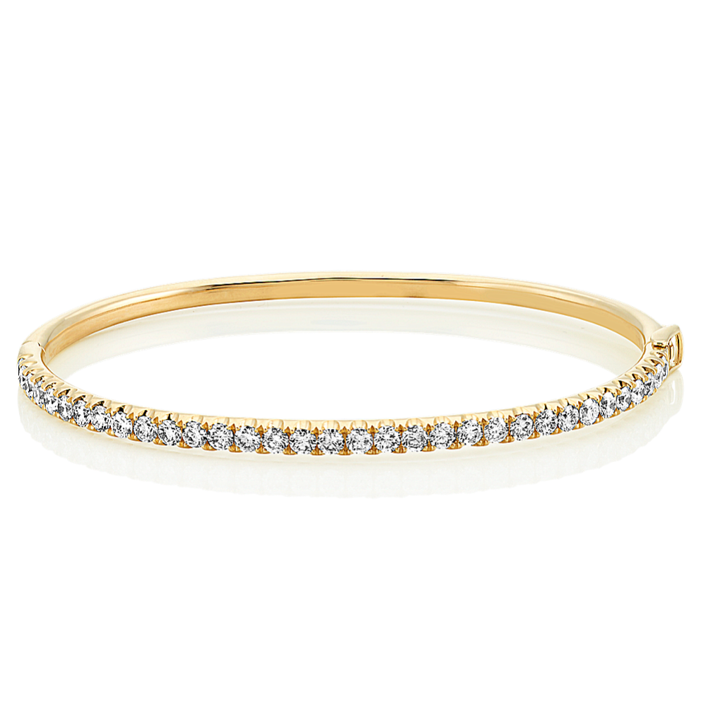 2 ct. Pave 14K Yellow Gold Bangle Bracelet (7 in)