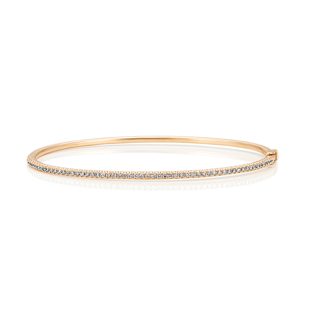 1/2 ct. Pave 14K Yellow Gold Bangle Bracelet (7 in)