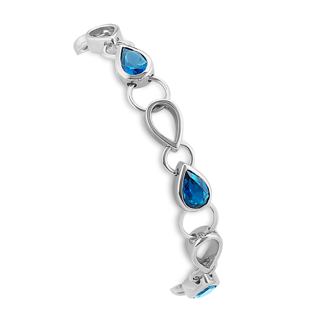 Pear-Shaped London Blue Topaz Bracelet (7.5'')