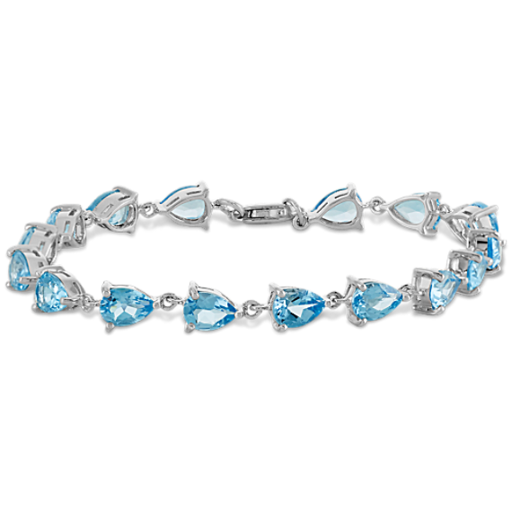 Pear-Shaped Sky Blue Topaz Bracelet