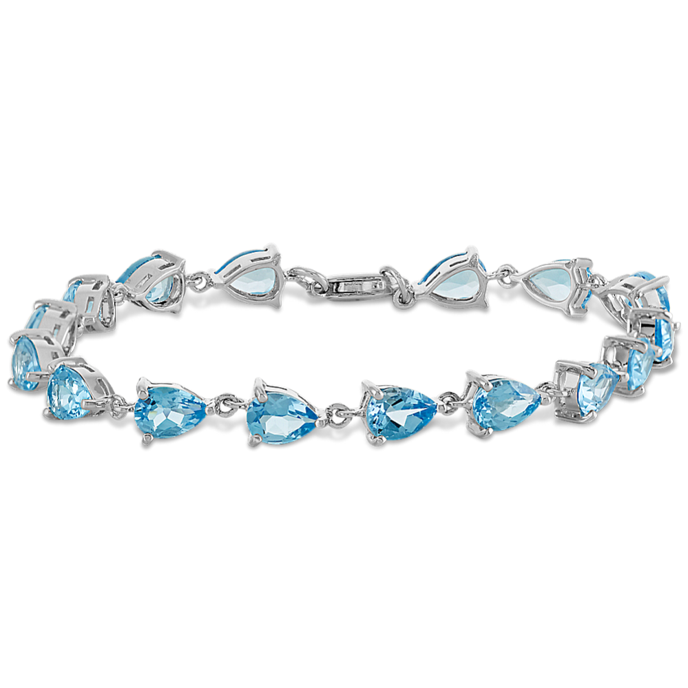 Pear-Shaped Sky Blue Topaz Bracelet (7.5 in)