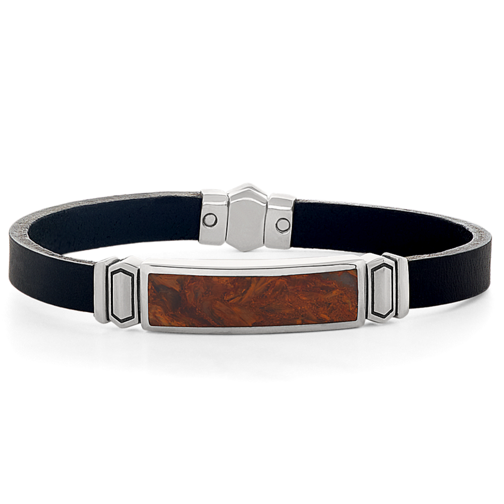 Pietersite Mens Bracelet in Sterling Silver (8.5 in)