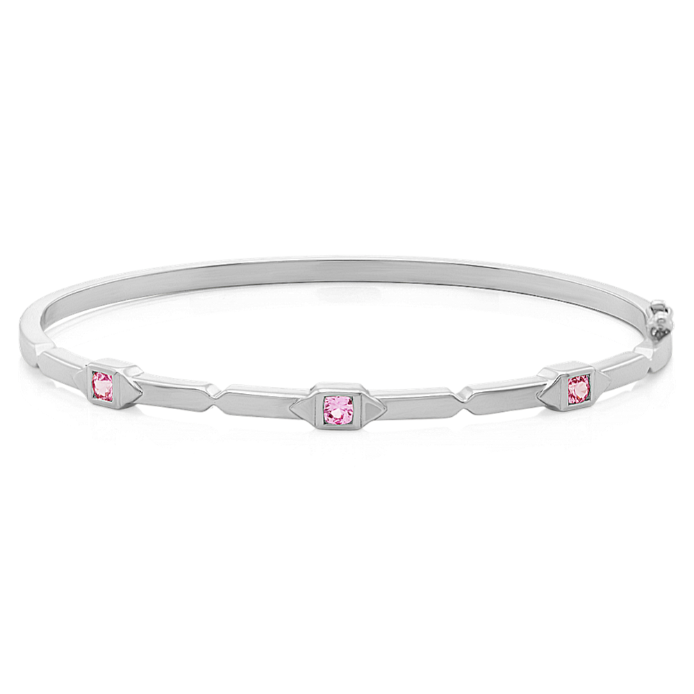 Pink Sapphire Bangle Bracelet (7 in)