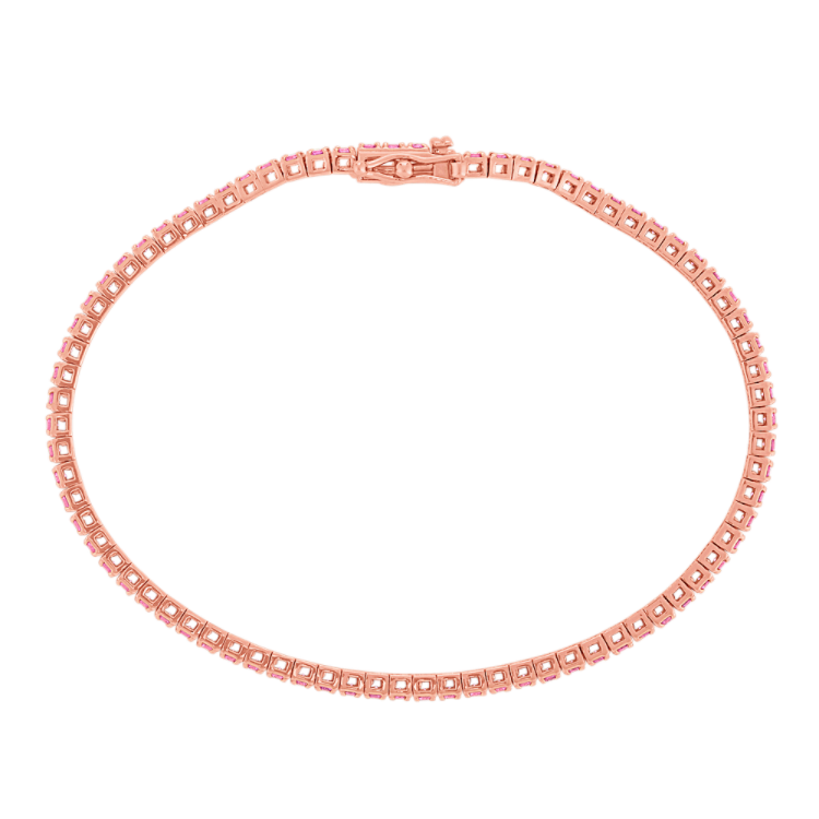 Emmeline Pink Natural Sapphire Tennis Bracelet (7 in)