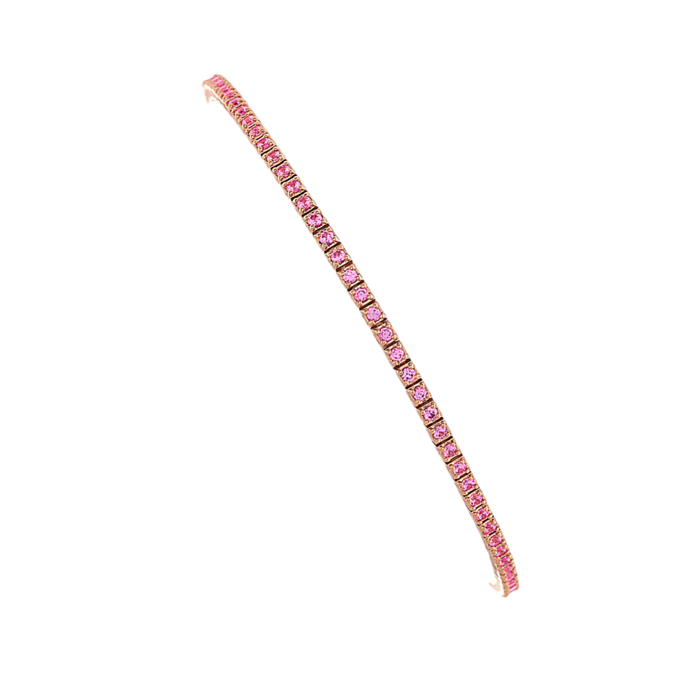 1 1/4 ct. Pink Sapphire Tennis Bracelet (7'')