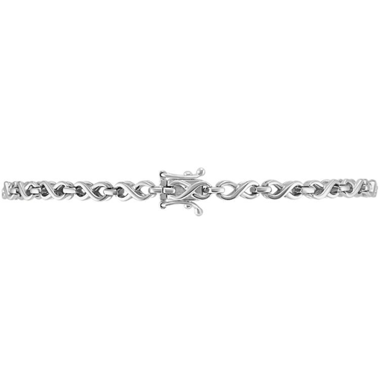 Pink Natural Sapphire and Natural Diamond Bracelet (7.5 in.)