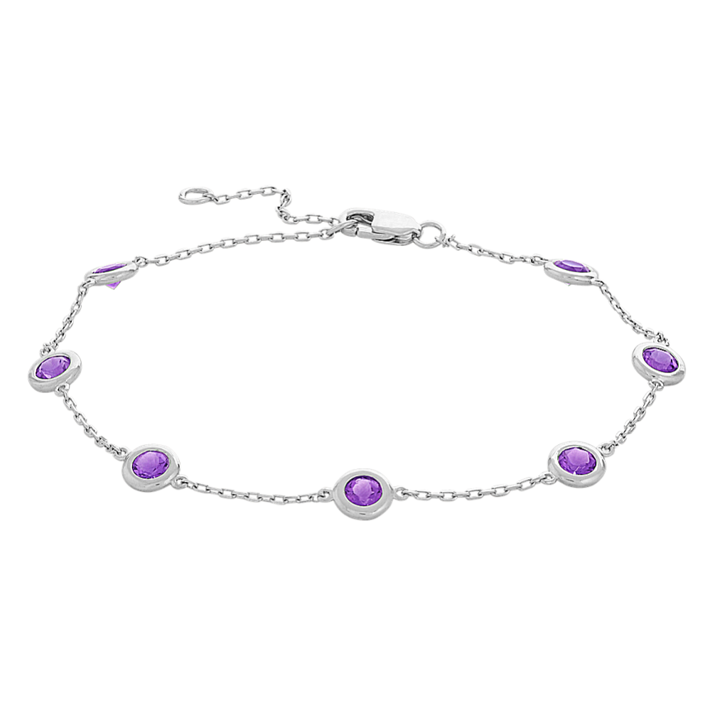 Mina Amethyst Station Bracelet in Sterling Silver