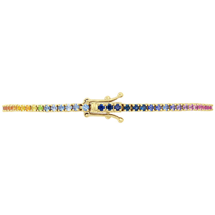2 5/8 ct. t.g.w. Rainbow Natural Sapphire Tennis Bracelet (7 in)