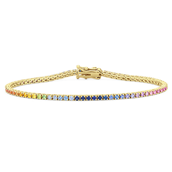 rainbow sapphire and diamond bracelet