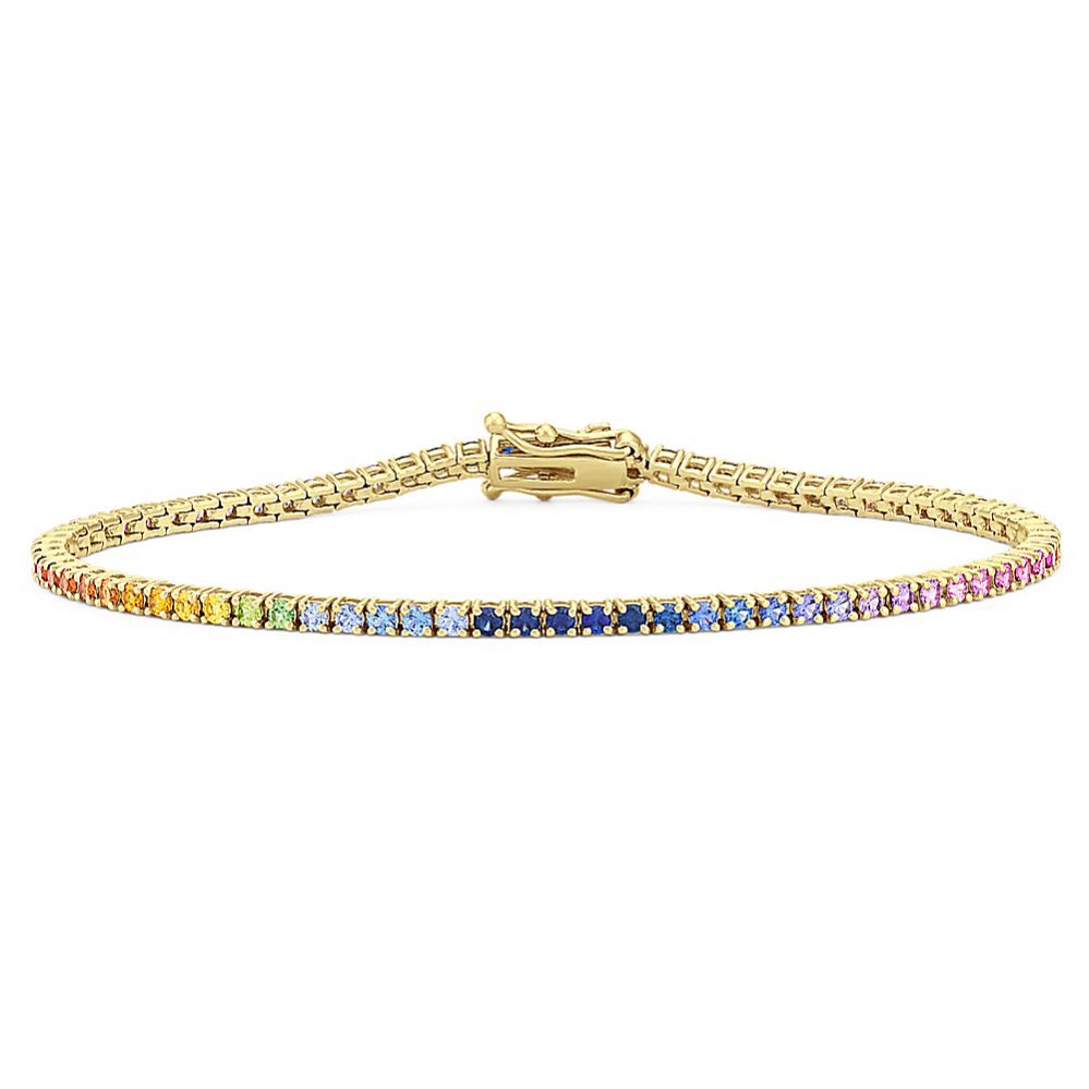 2 1/2 tcw Rainbow Sapphire Tennis Bracelet