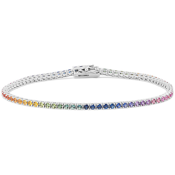 Sapphire bracelet Rainbow Sapphire Tennis Bracelet (7 in) | Shane Co.