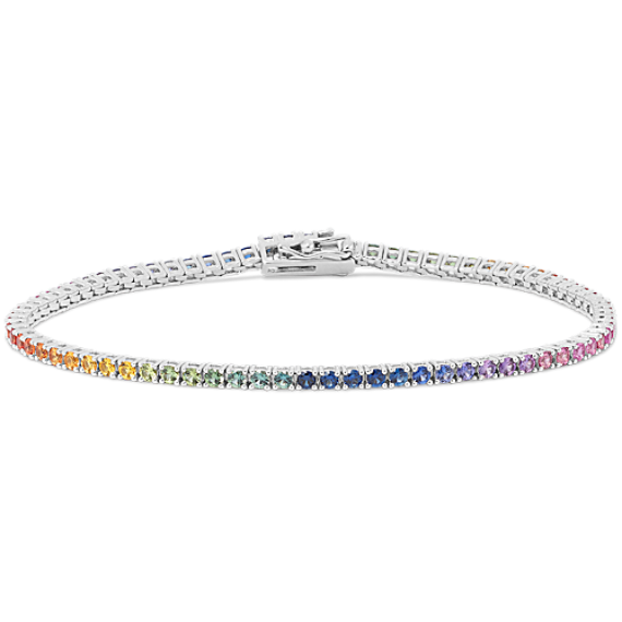 2 1/2 tcw Rainbow Sapphire Tennis Bracelet