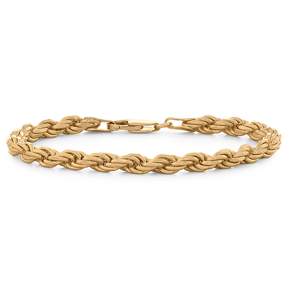 7in 14K Yellow Gold Vermeil Rope Bracelet (5.6mm)
