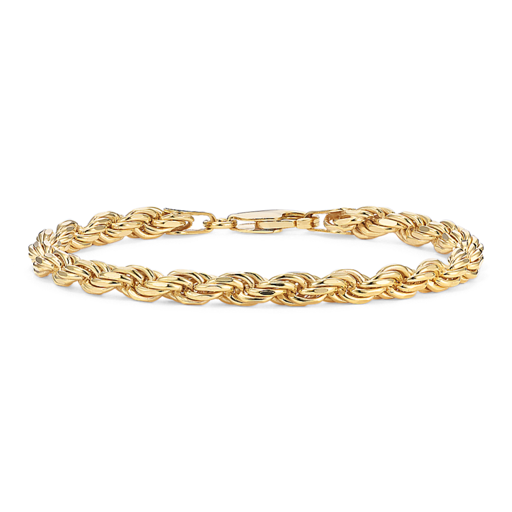 7'' 14K Yellow Gold Vermeil Rope Bracelet (5.6mm)